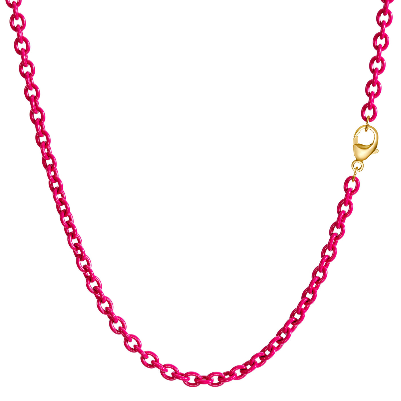 3.8mm Stainless Steel Rubellite Pink Chain