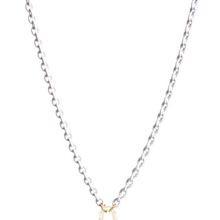 18" 3.8mm Stainless Steel Pearl White Hinge Chain
