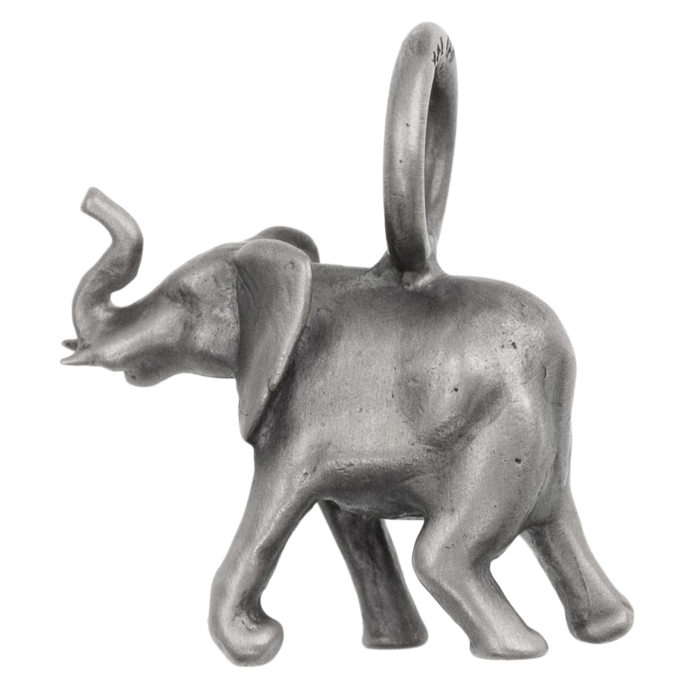 Silver Patina Elephant Sculptural Charm