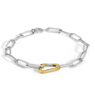 5.2mm Silver Link Chain Hinge Bracelet