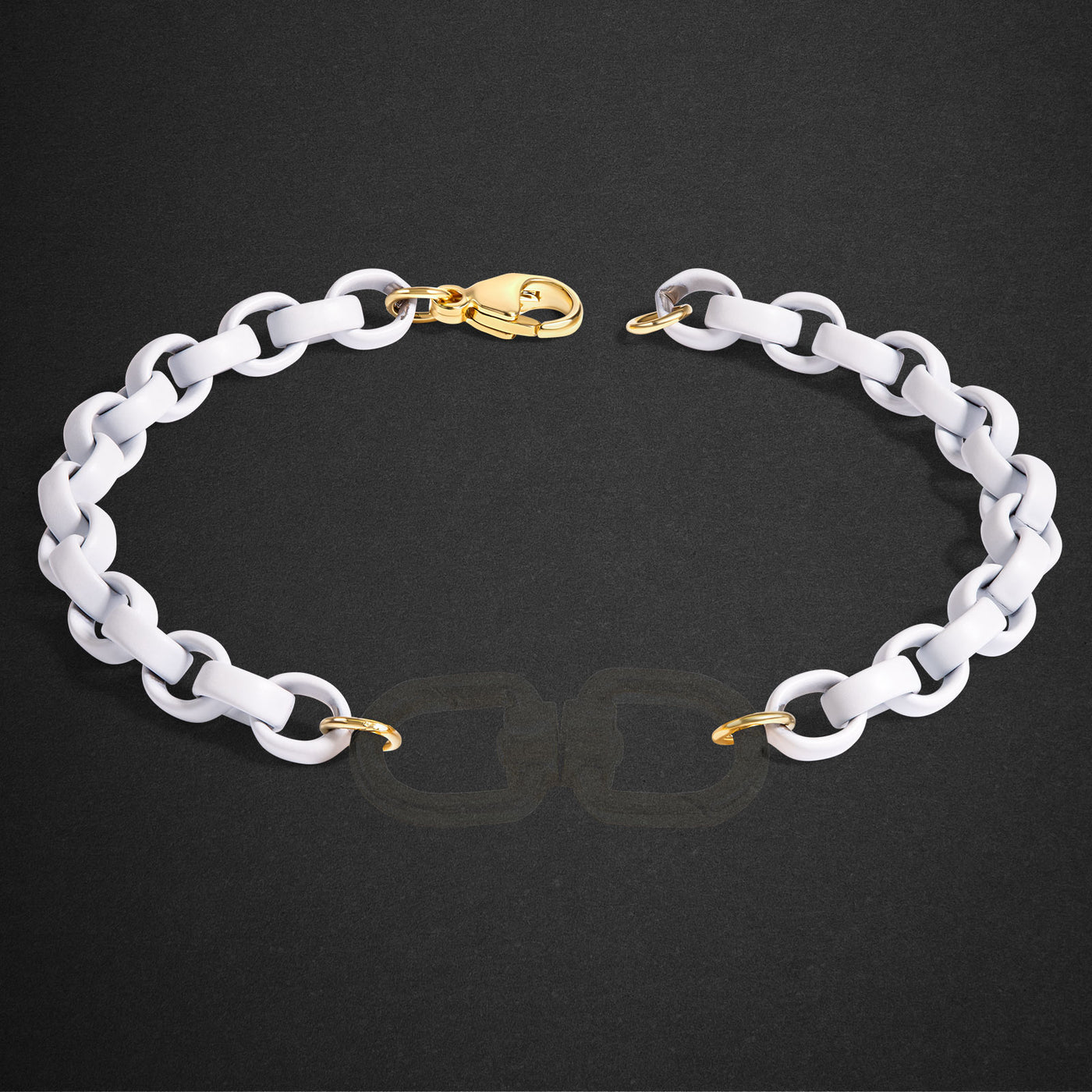 5.6mm Stainless Steel Pearl White Chain Hinge Bracelet