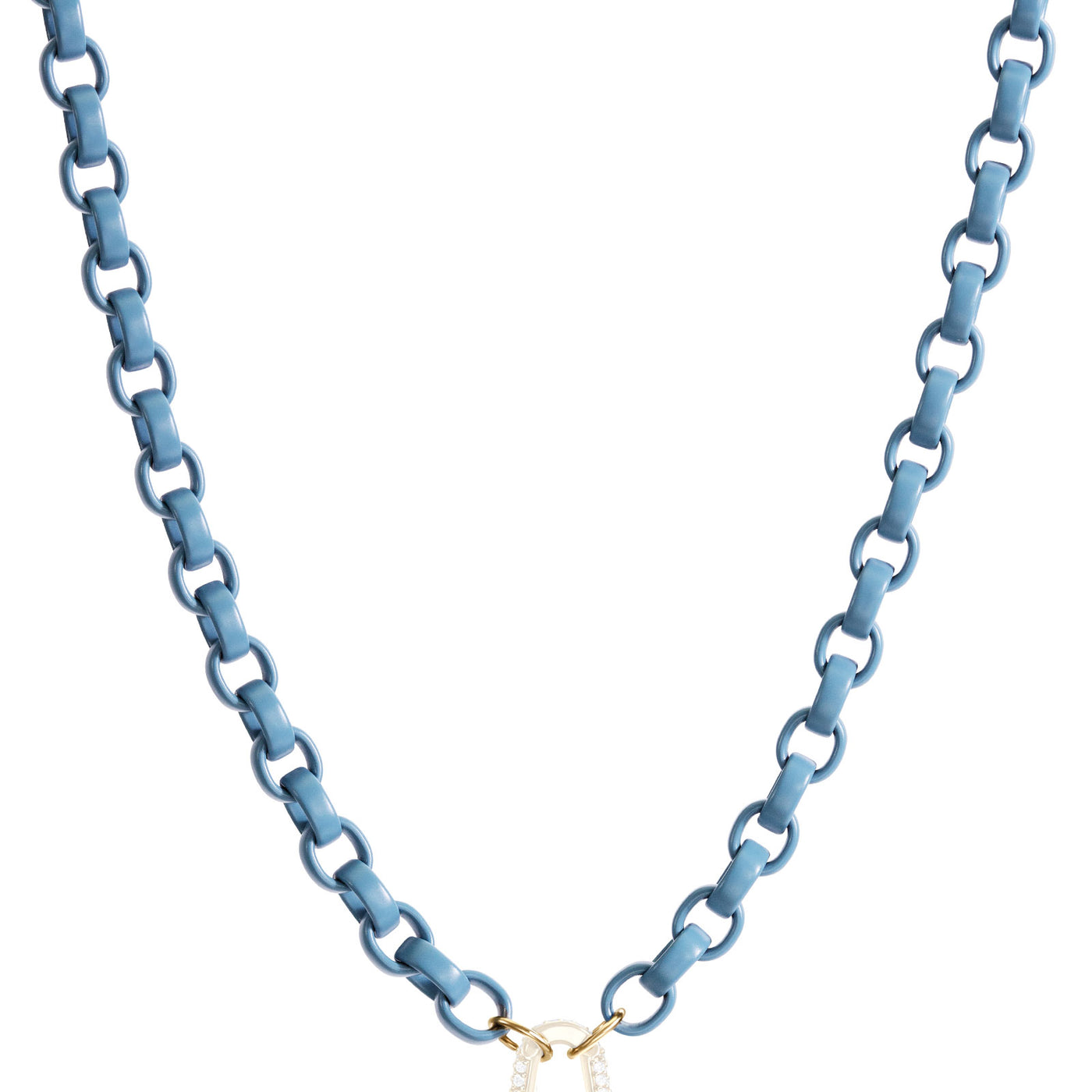 5.6mm Stainless Steel Aqua Blue Hinge Chain