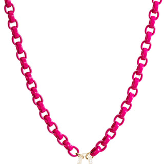 5.6mm Stainless Steel Rubellite Pink Hinge Chain