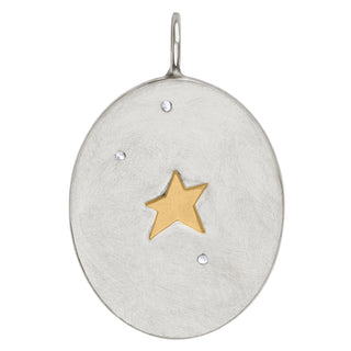 Feather & Diamonds Oval Charm