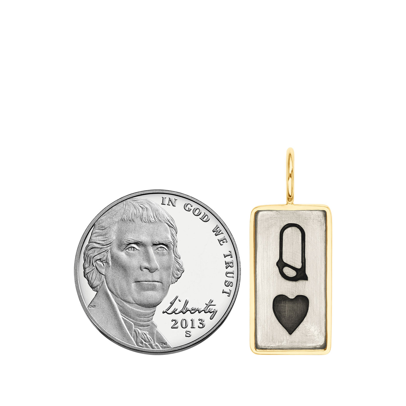 Silver & Gold Queen of Hearts ID Tag