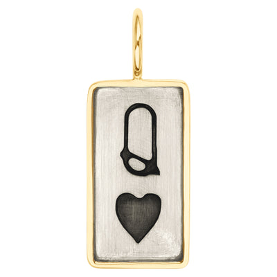 Silver & Gold Queen of Hearts ID Tag