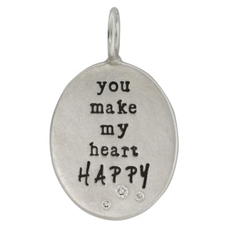 Make My Heart Happy Oval Charm