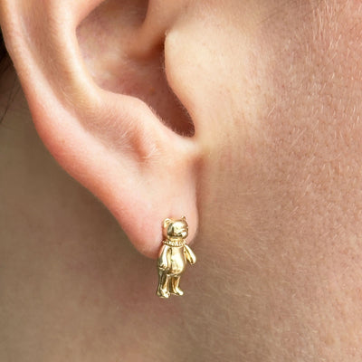 Gold Bear Earrings