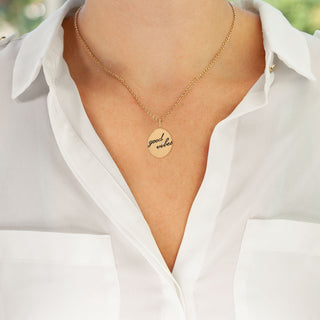 Gold Good Vibes Oval Charm
