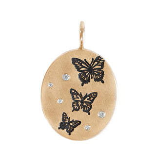 Butterflies in Motion Oval Charm