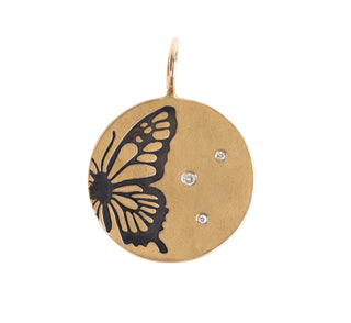 Butterfly Wing Round Charm