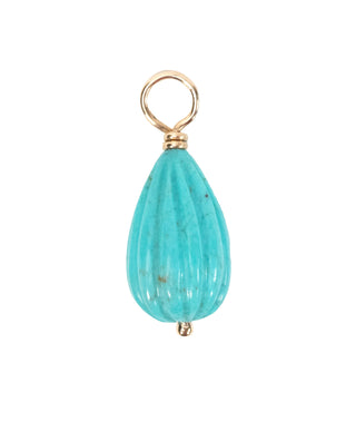 Ribbed Turquoise Drop Gemstone