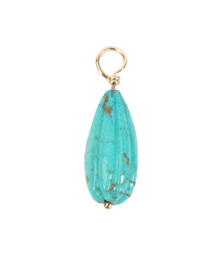 Ribbed Turquoise Drop Gemstone