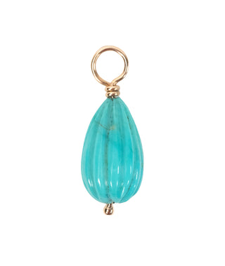 Ribbed Turquoise Drop Gemstone