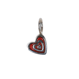 Silver Enamel Layered Heart Charm