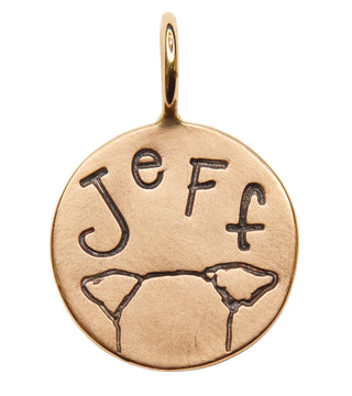 Custom Dog Ear Gold Charm