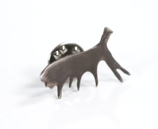 Silver Patina Moose Paddle Hat Pin