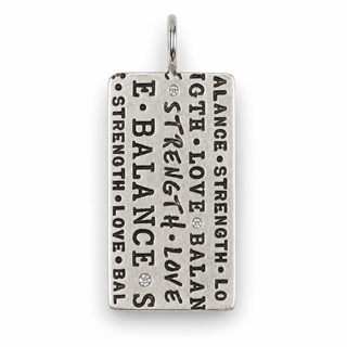 Silver Love, Strength and Balance ID Tag