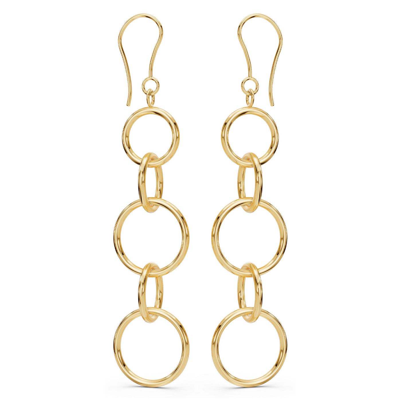 Large Gold Round Drop Earrings