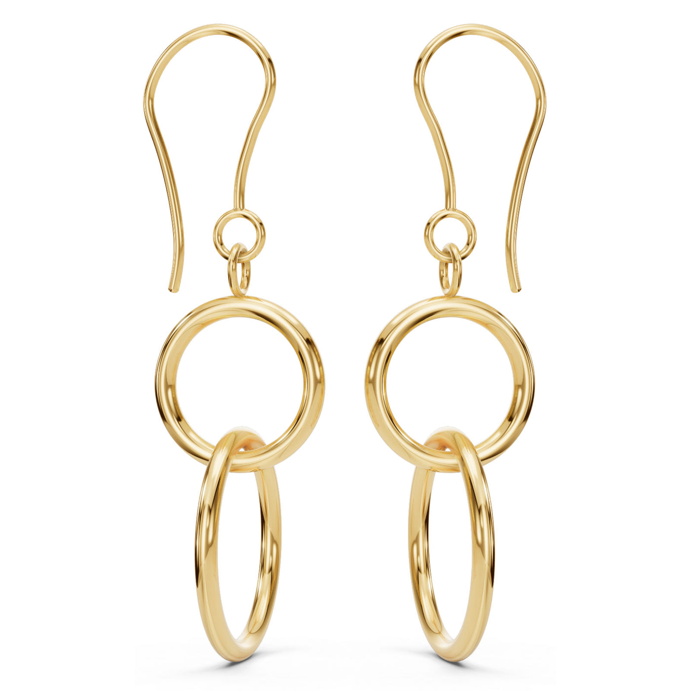 Small Gold Round Drop Earrings