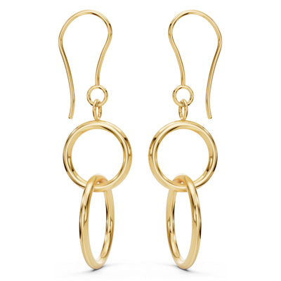 Small Gold Round Drop Earrings