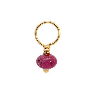 Unfaceted Ruby Rondelle Gemstone