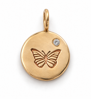 Mini Round High Polished Butterfly Charm
