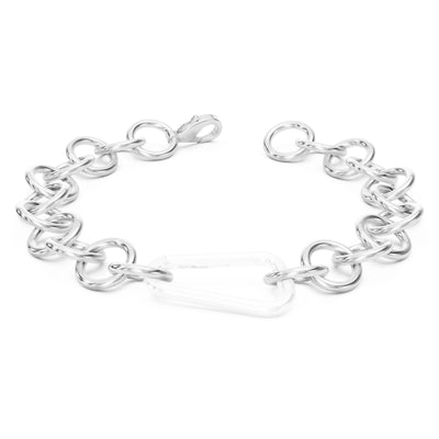 Silver Handmade Circle Chain Hinge Bracelet