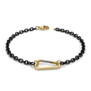 3.8mm Stainless Steel Black Chain Hinge Bracelet