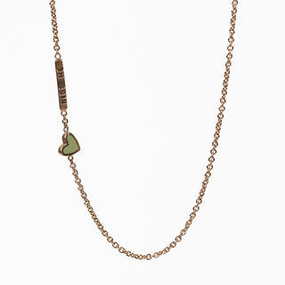 2mm Flat Bar & Enamel Heart Accent Chain