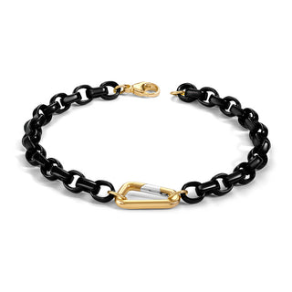 5.6mm Stainless Steel Black Chain Hinge Bracelet
