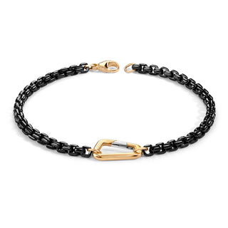 4mm Stainless Steel Black Chain Hinge Bracelet