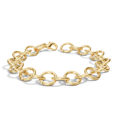 Gold Handmade Circle Chain Bracelet