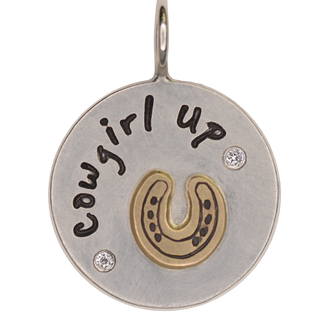 Cowgirl Up Round Charm
