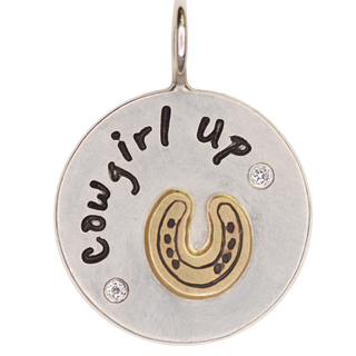 Cowgirl Up Round Charm
