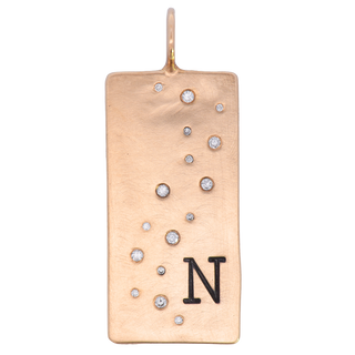 Single Initial Gold ID Tag "N"