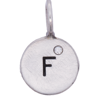 Silver Single Initial Round Charm