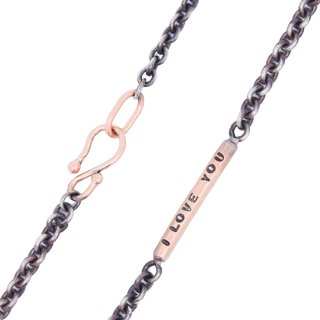 I Love You Round Bar Chain