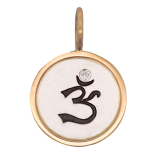 Small Framed Round Om Charm