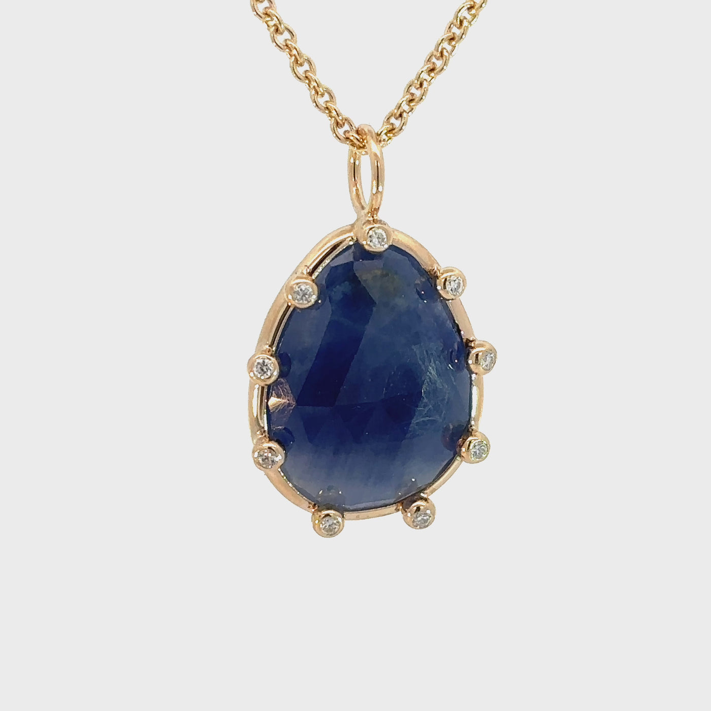 Blue Sapphire & Diamond Elizabeth Stone