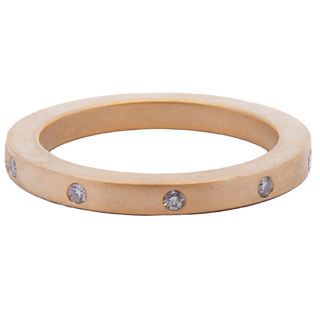 Size 7 2.5 Yellow Gold Thick Ring with White diamonds