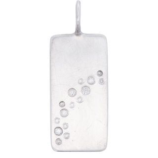 Scattered Diamond Silver ID Charm