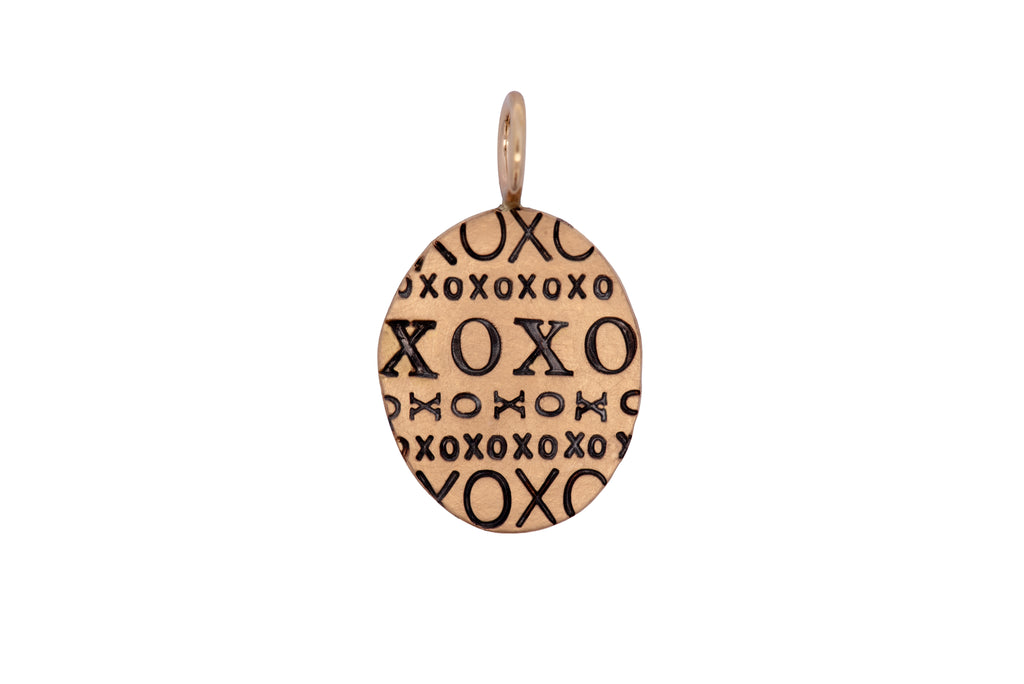 Small Yellow Gold Oval "XOXO" – Heather B. Moore