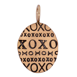 Small Yellow Gold Oval "XOXO"