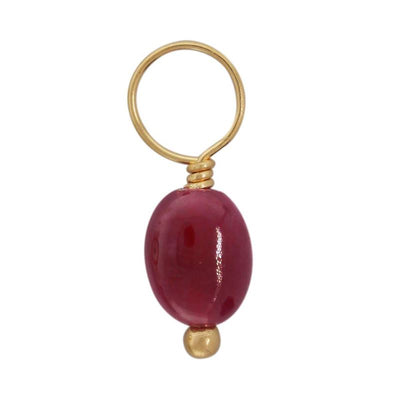 Ruby Unfaceted Oval Gemstone