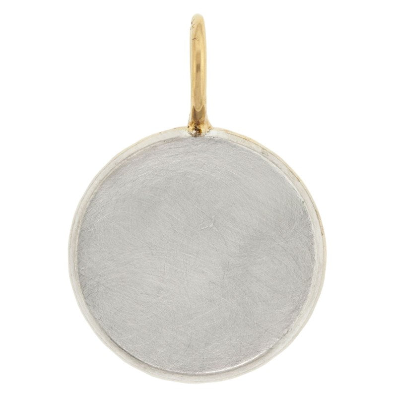 Single Initial Textured Framed Round Charm