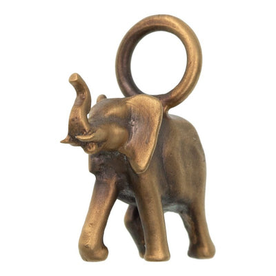 Gold Patina African Elephant Charm