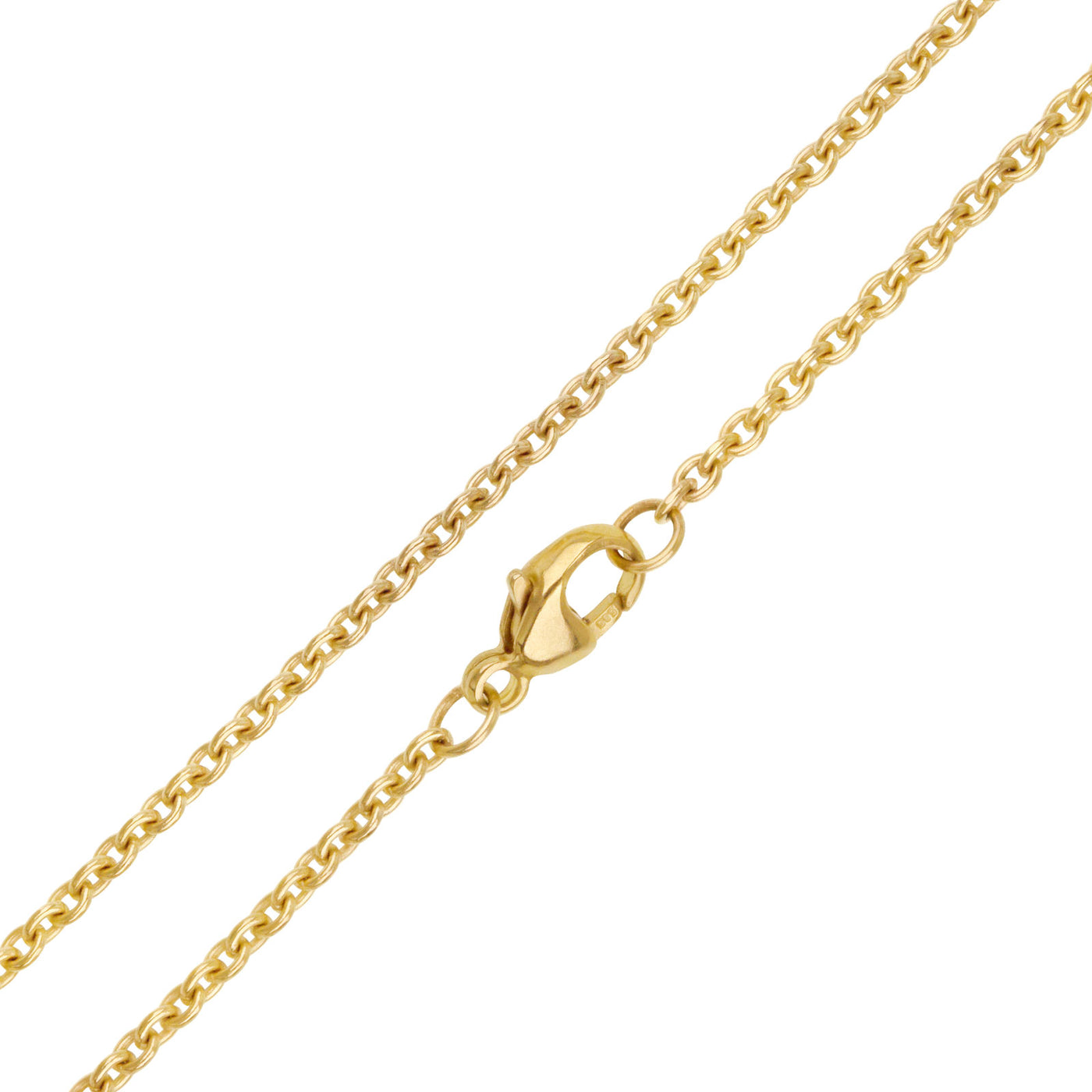 2mm solid 14k gold cable chain