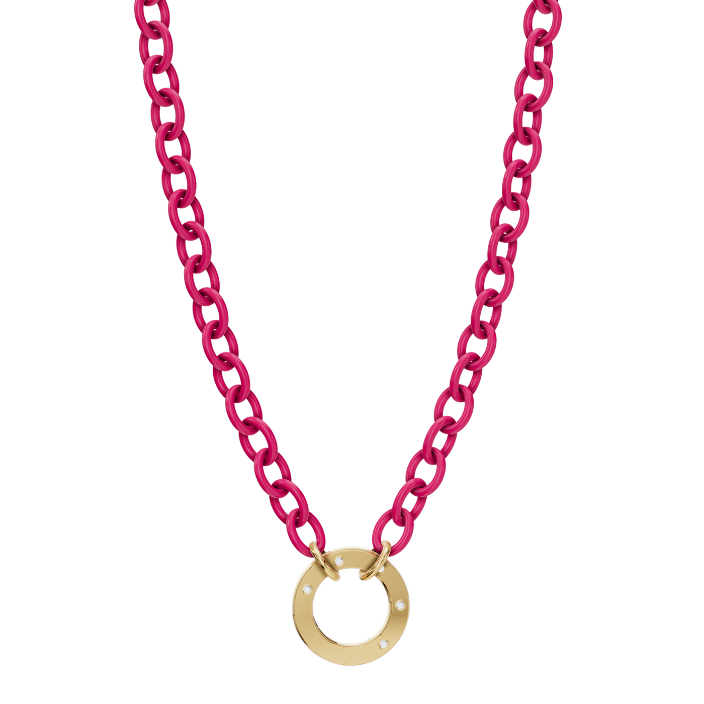 3.8mm Stainless Steel Rubellite Pink Hinge Chain