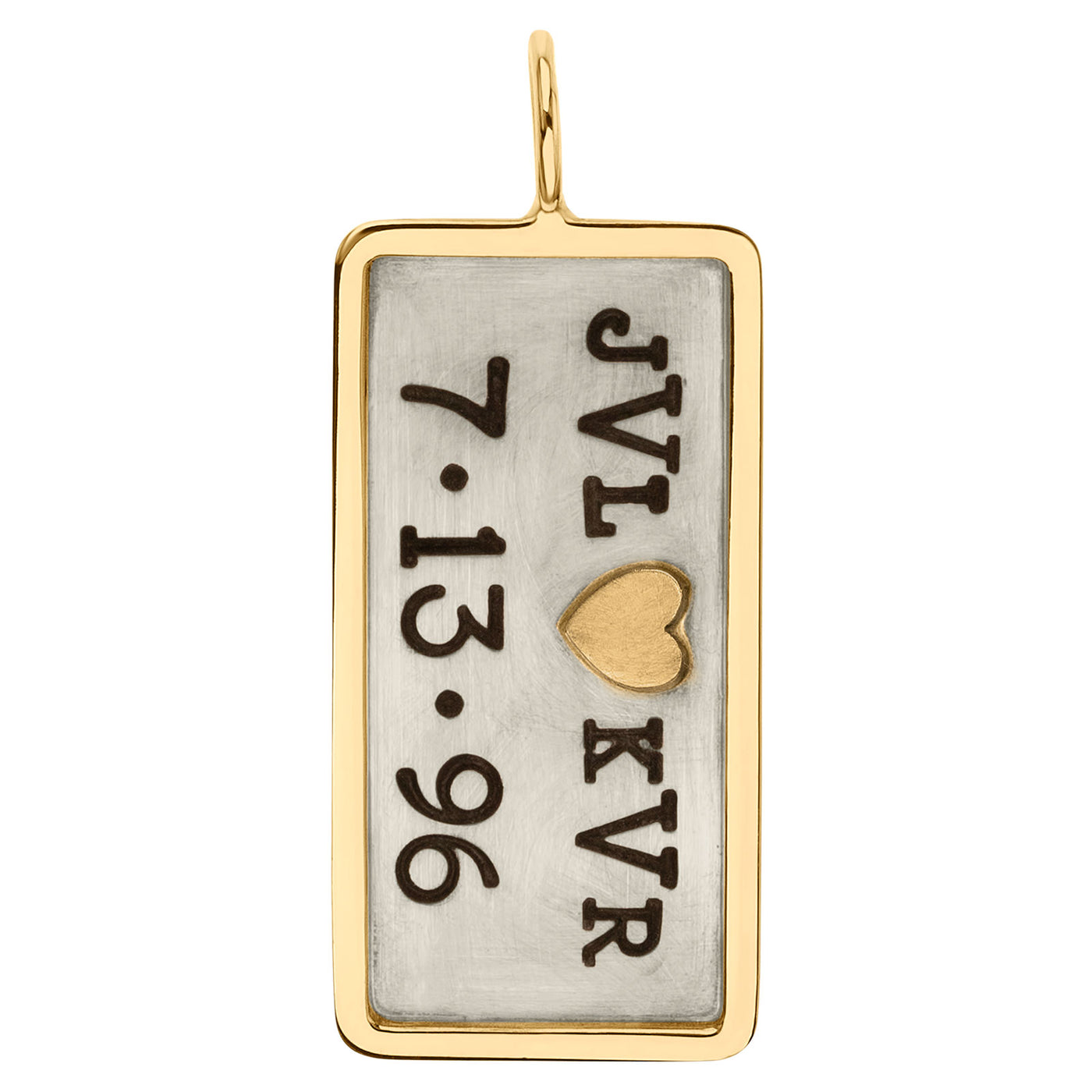 Double Monogram And Date ID Tag